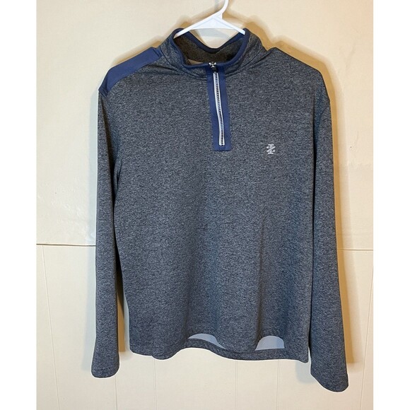 IZOD Other - IZOD Golf Mens Medium Gray Blue 1/4 Zip Up Long Sleeve Sportswear Pullover Used